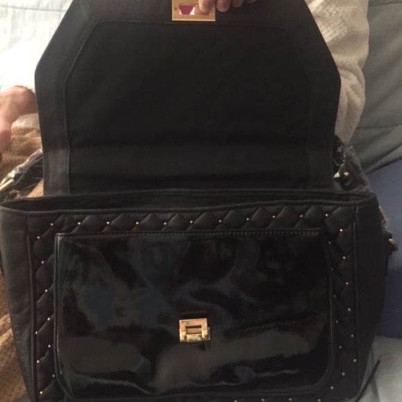 New Treesje Black Leather Shoulder/Crossbody Bag - Picture 4 of 5